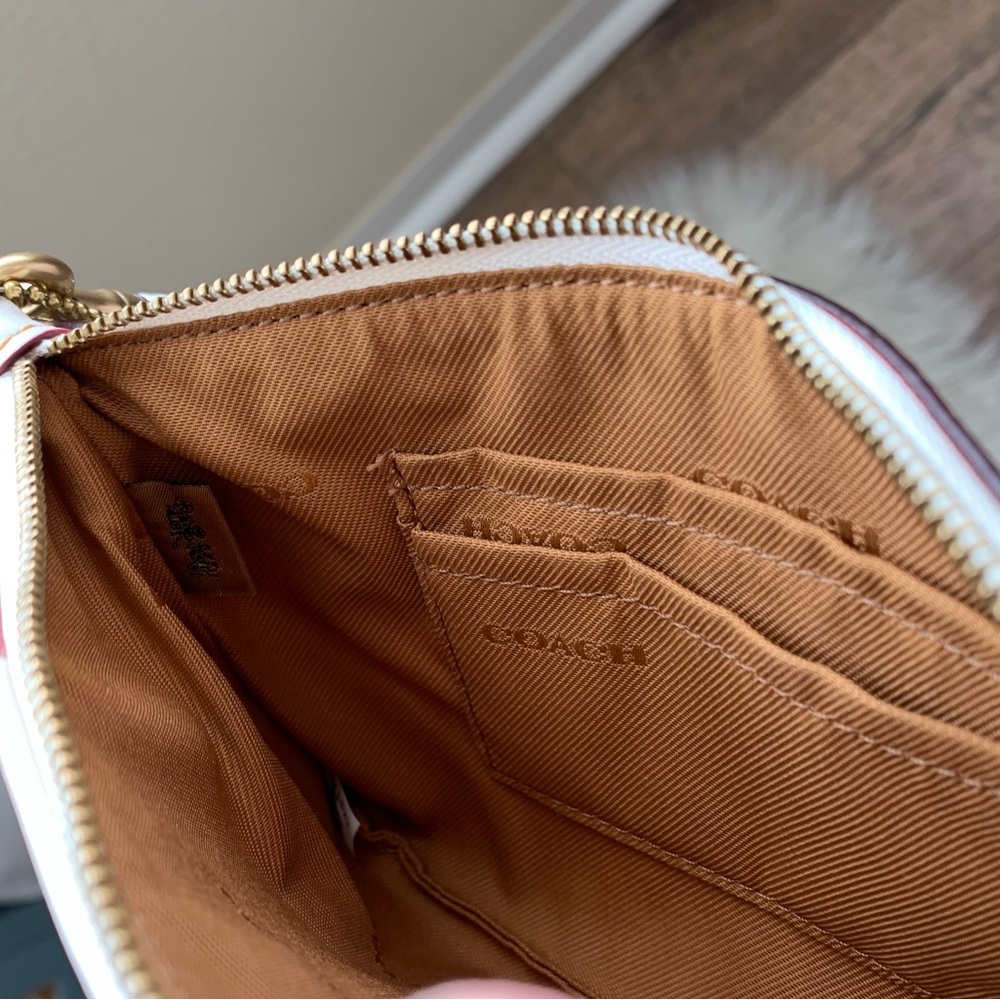 Coach Small Wristlet In Colorblock Signature Canvas - Picture 12 of 15